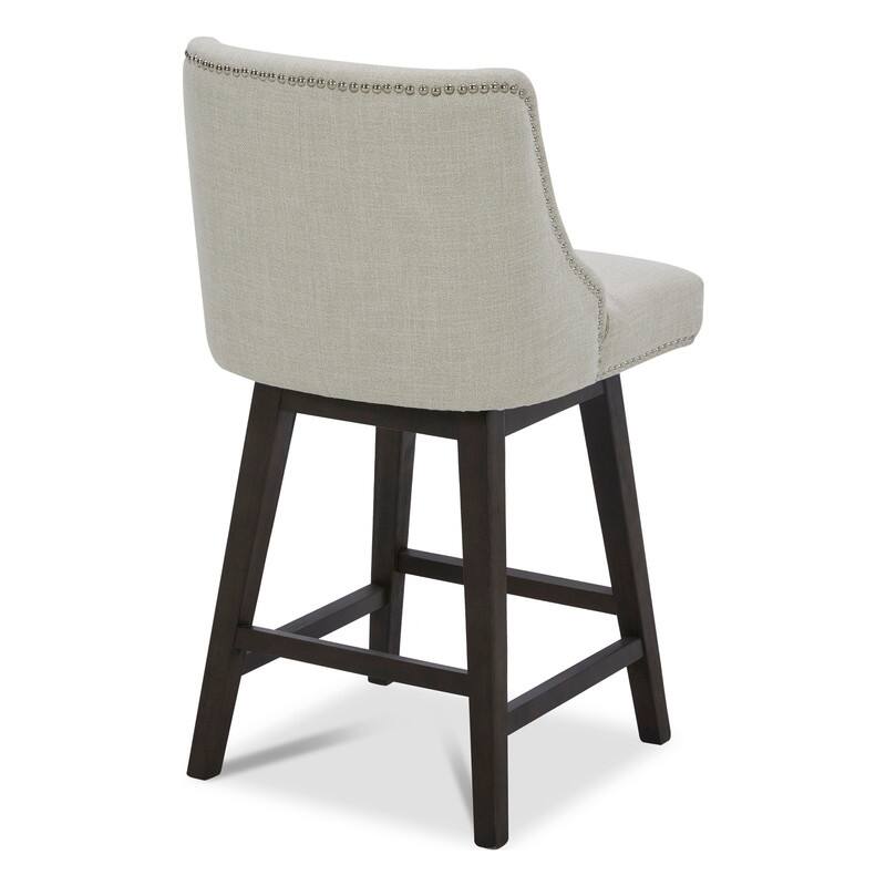 Spruce & Spring Olive Upholstered Counter Height Swivel Barstools-Single