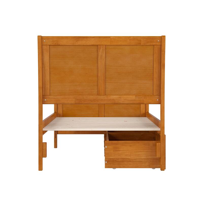 AFI Portland Solid Wood Platform Bed with Matching Footboard and Storage Drawers
