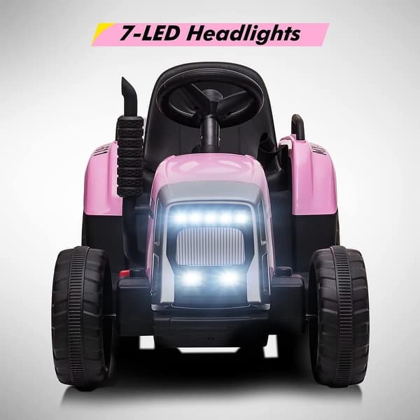 slide 2 of 26, 12V Kids Ride On Tractor with Trailer Remote Control,25W