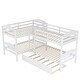 preview thumbnail 4 of 11, Twin L-Shaped Bunk Bed with Trundle & Ladder - Safe & Stylish for Kids
