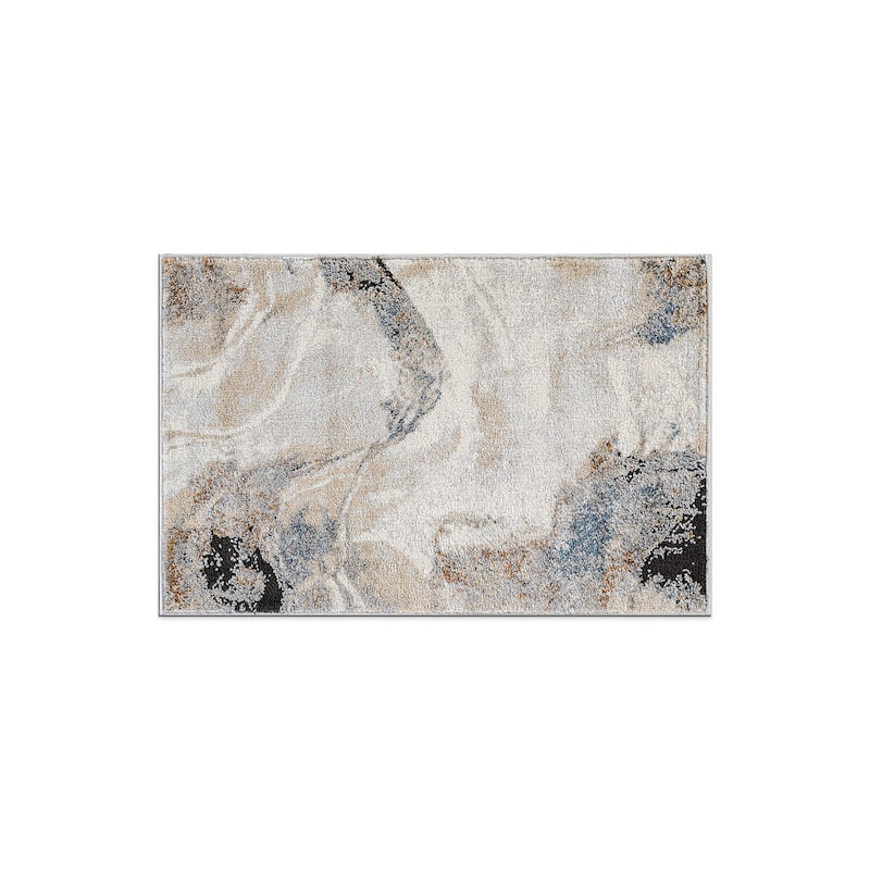 Neutral Desert Drift Area Rug for Living Room, Entryway, or Family Spaces - Easy to Clean and Comfortable Underfoot