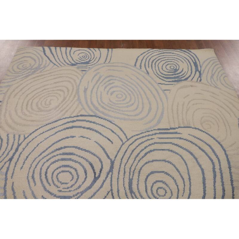 All-Over Gabbeh Oriental Area Rug Hand-Knotted Wool Carpet - 6'0" x 8'9"