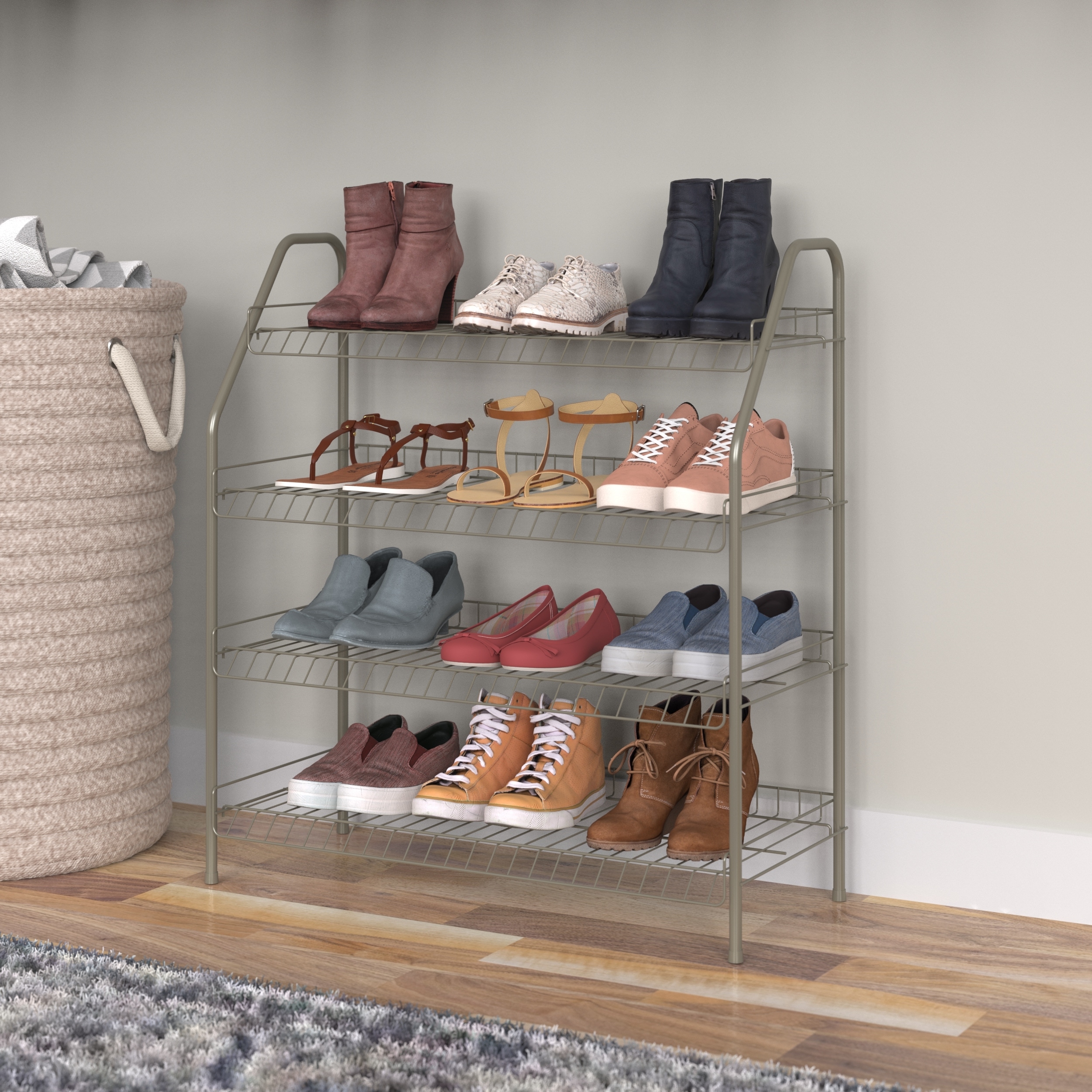 ClosetMaid Steel 4-Tier 12-Pair Freestanding Shoe Rack