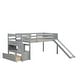 preview thumbnail 3 of 9, Contemporary Design Twin Low Loft Bed with Stairs and Slide, Sturdy Construction & Safety Guaranteed, Maximized Space, Grey