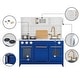 preview thumbnail 7 of 9, Teamson Kids - Little Chef Berlin Modern Play Kitchen - White / Blue - 34.02" L x 11.73" W x 37.24" H