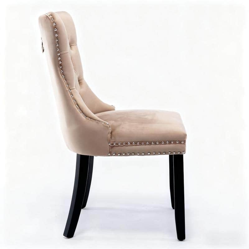 Solid Wood Velvet Upholstered Dining Chair Set of 4