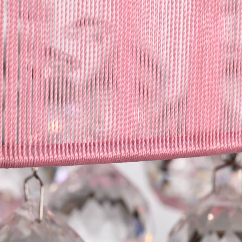 Perona 4 - Light Semi - Flush Mount with Pink Fabric Shade
