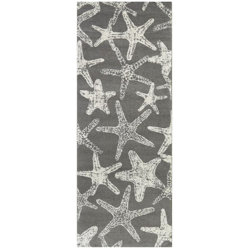 Leyton Nautical Solid Starfish Coastal Area Rug