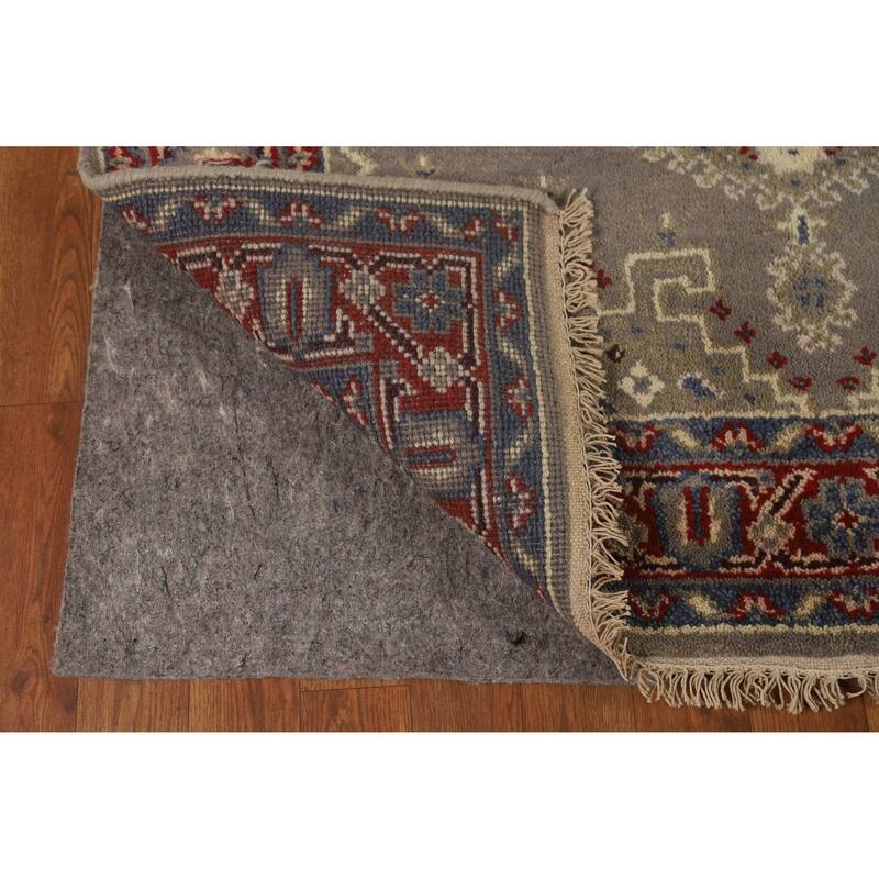 Hand Knotted Oriental 100% Wool Carpet Traditional Geometric Greys & Charcoal Heriz (serapi) Area Rug - 6' 0'' X 3' 11''
