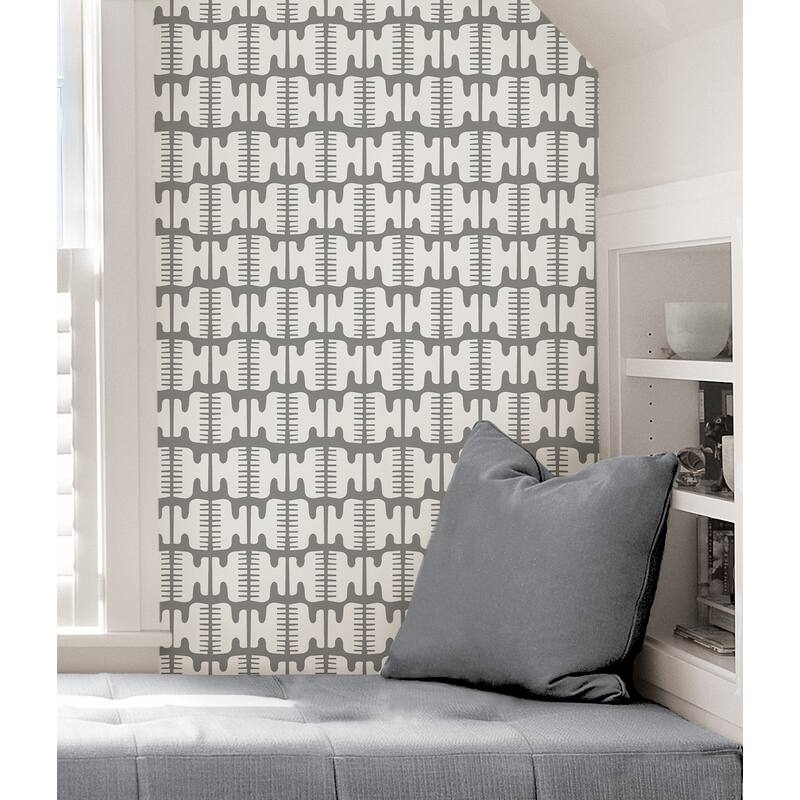 Black Pepper Paperie Grey Shift Peel & Stick Wallpaper