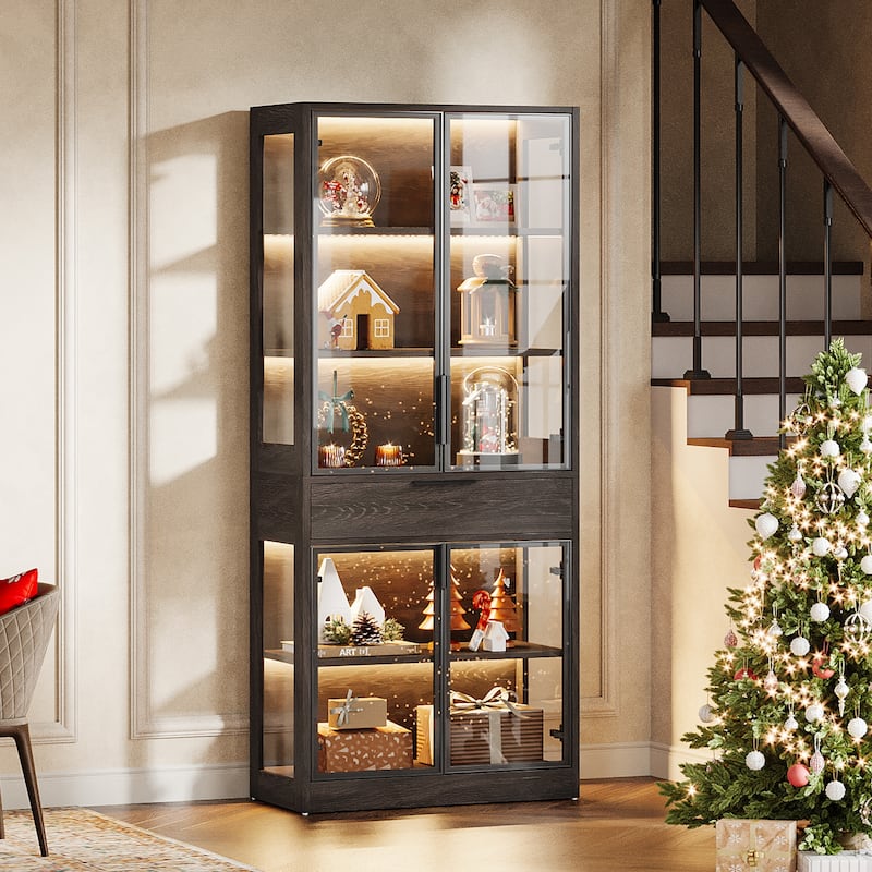 Tall Display Cabinet with Doors