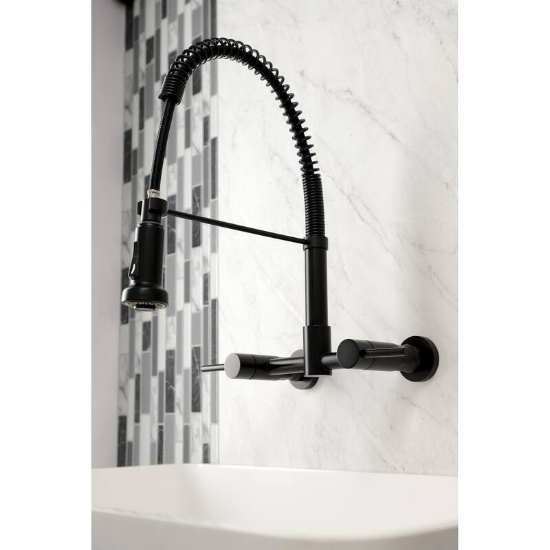 Concord Two-Handle Wall Mount Pull-Down Kitchen Faucet