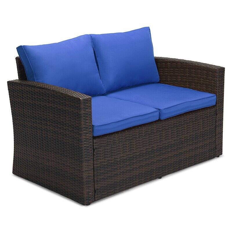 6-Piece Wicker Outdoor Patio Conversation Set