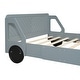preview thumbnail 8 of 24, Children's Full Size Platform Bed, Car-Shaped Wooden Bed with Wheels