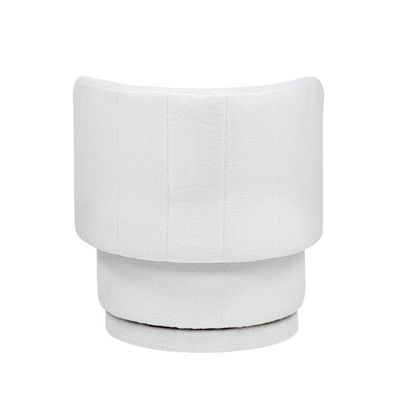 Boucle Swivel Chair with Storage Base