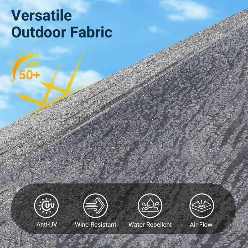 XIZZI Outdoor Patio Umbrella with Solar LED Lights and Base