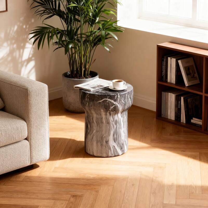 Cement Outdoor End Tables for Patio