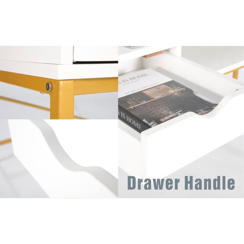 JJS 48' Writing Desk with Drawers, Contemporary Home Office Large