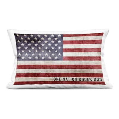Stupell One Nation Under God Flag Decorative Printed Throw Pillow Design by Natalie Carpentieri