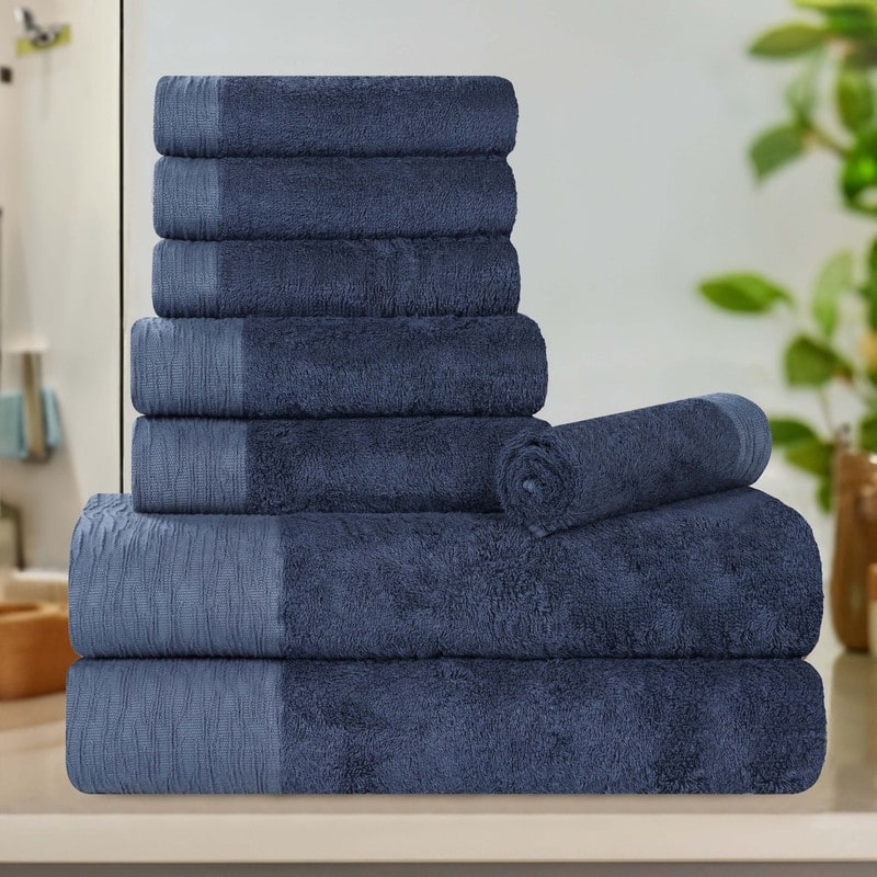 Superior Sierra Rayon From Bamboo Cotton Blend 8 Piece Bathroom Towel Set