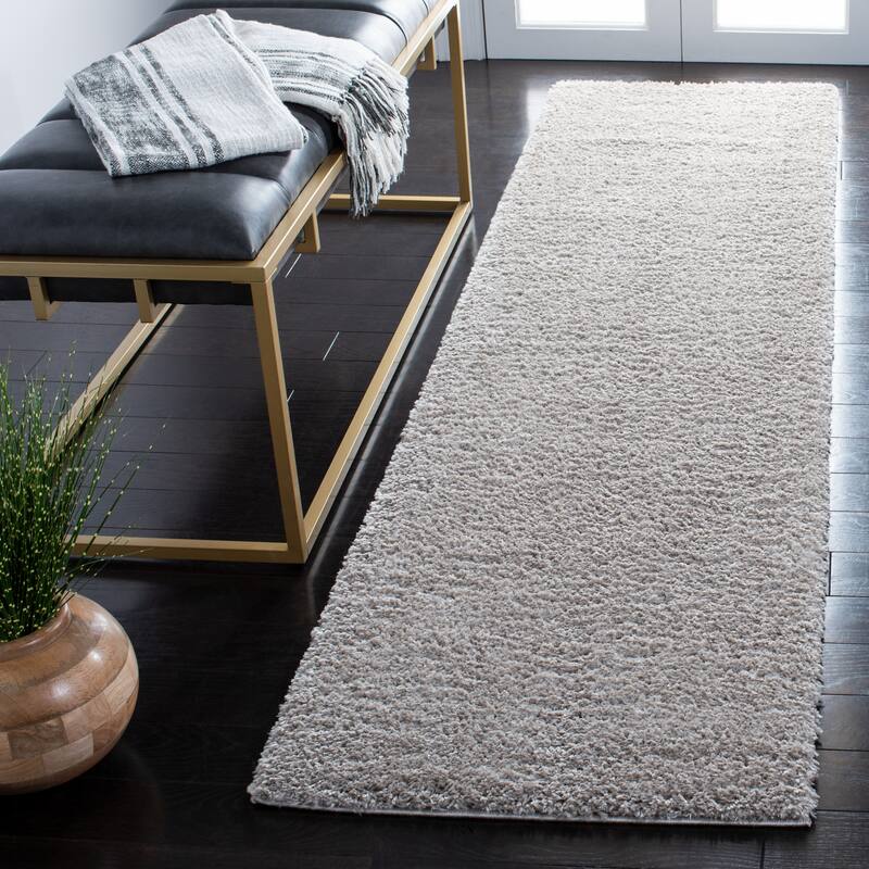 SAFAVIEH Decora Shaggy Maryada 2-inch Thick Rug - 2' x 8' Runner - Grey
