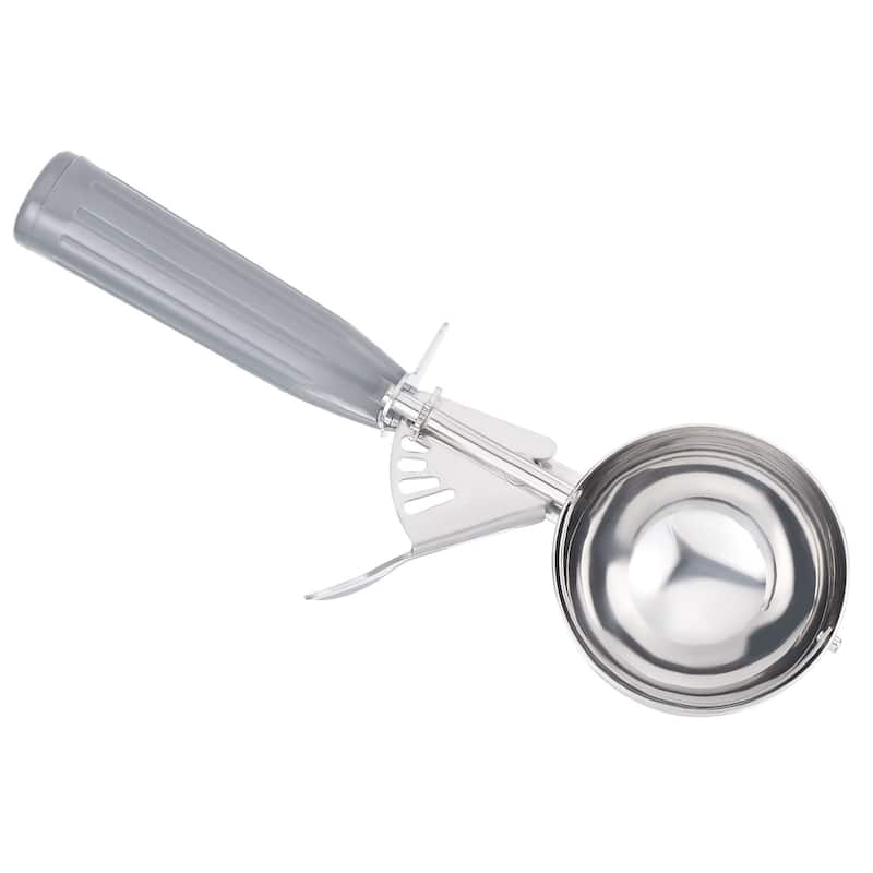 4 Ounce Ice Cream Scoop with Trigger, Portion Cookie Scoop, Grey
