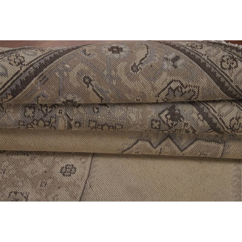 Geometric Tabriz Persian Vintage Area Rug Hand-Knotted Wool Carpet - 7'6"x 11'7"