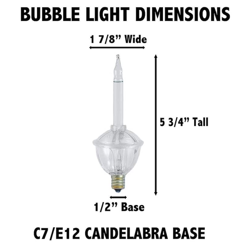 7 Light Traditional Christmas Bubble Light Set, Red and Yellow Liquid, 7 Feet