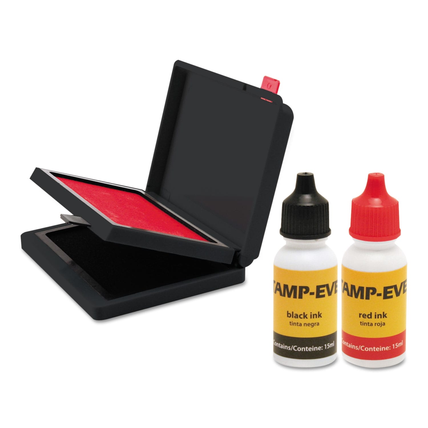 Two-Color Stamp Pad with Ink Refill Red/Black