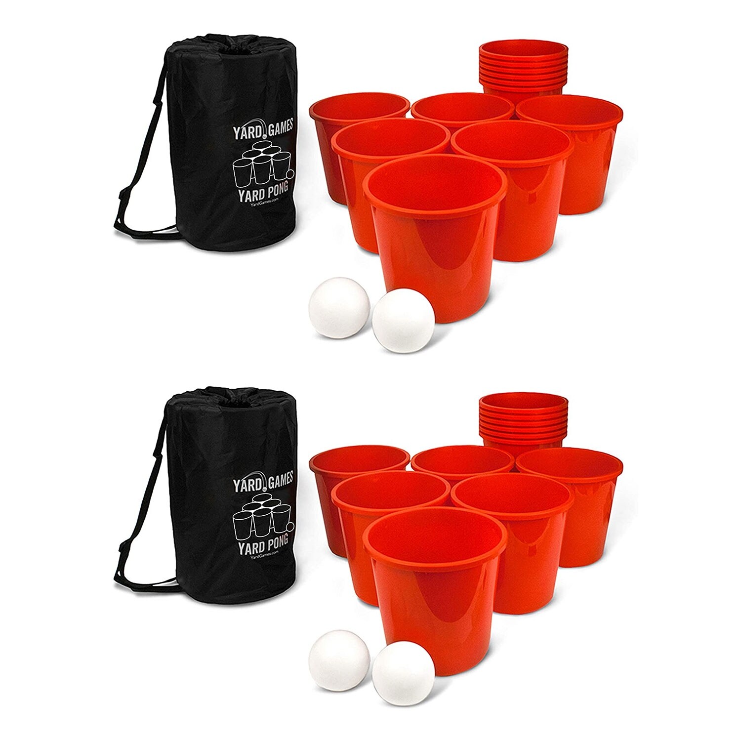 YardGames Giant Outdoor Yard Pong Activity Set w/ 12 Buckets & 2 Balls (2  Pack) - Overstock - 36349194