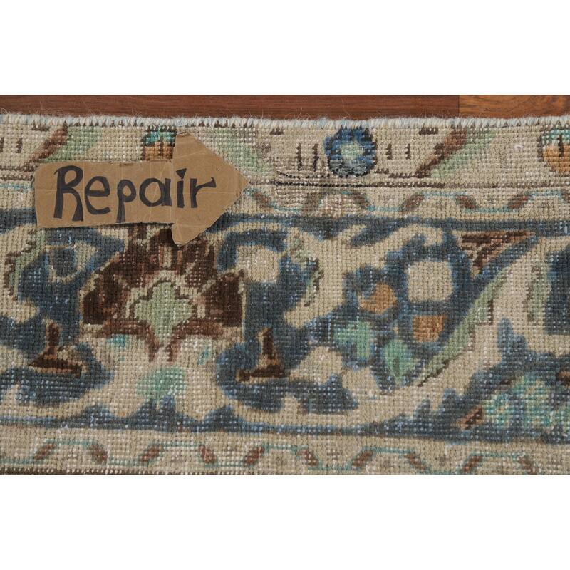 Traditional Blue Tabriz Persian Vintage Area Rug Handmade Wool Carpet - 7'1" x 9'8"