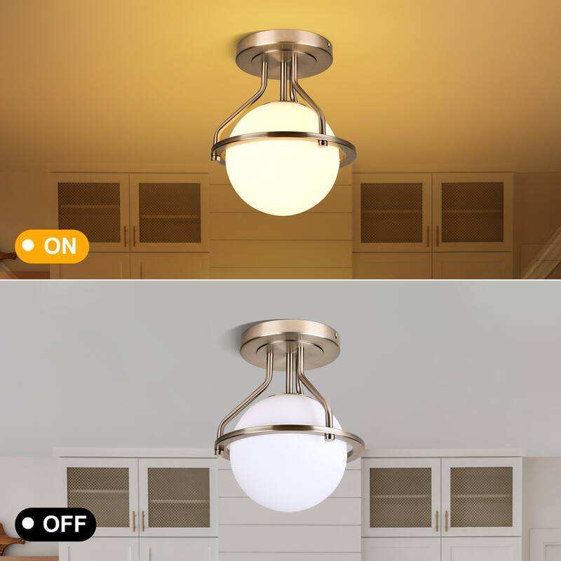 1-Lights Glass Flush Mount