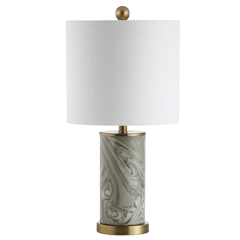 Swirl 20.5" Ceramic LED Table Lamp, Gray/Green by JONATHAN Y