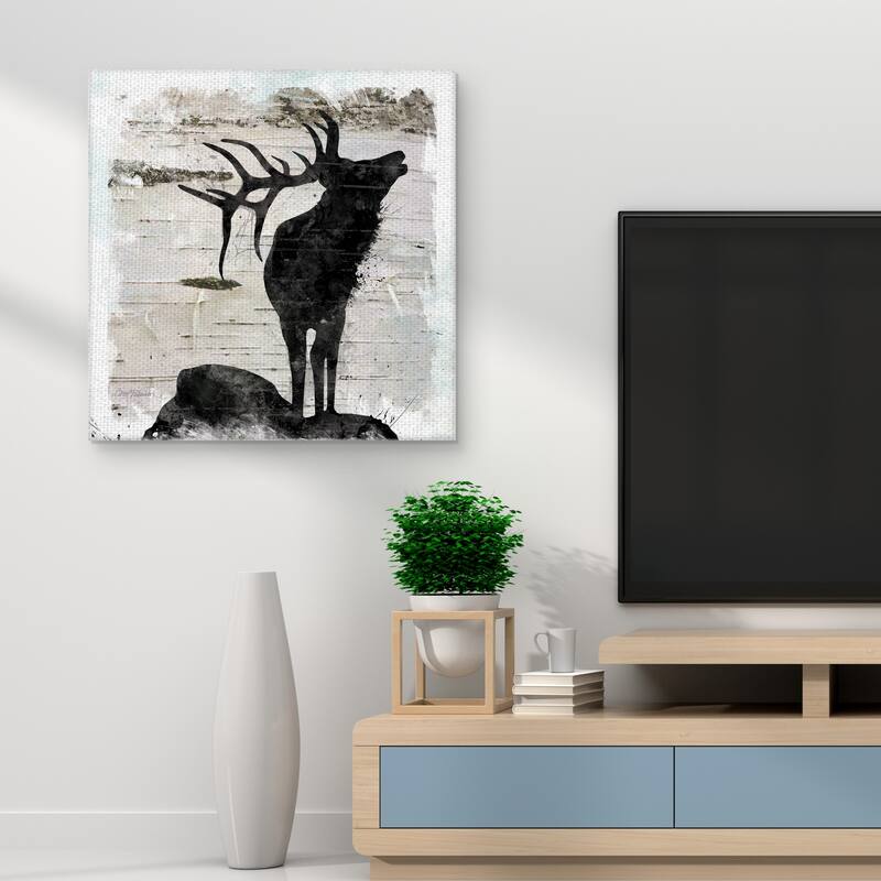 Birchbark Elk by Carol Robinson Canvas Art Print