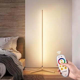 Gold Corner Floor Lamp Color Changing LED Floor Lamp with Music