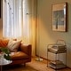 preview thumbnail 14 of 36, Brightech Leaf 53 in. Industrial 3-Way Dimming LED Floor Lamp with Brass Metal Empire Shade
