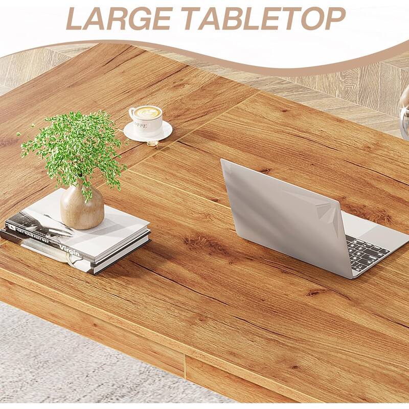 62.2-Inch Modern Computer Desk, Large Office Executive Desk for Home Office