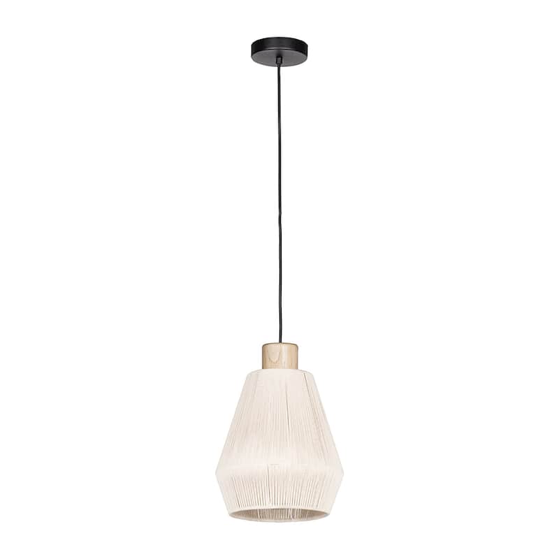 EGLO Lanier 1-Light Mini Pendant - Black, Cream, Natural
