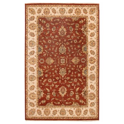 ECARPETGALLERY Hand-knotted Jamshidpour Dark Copper Wool Rug - 6' 6" x 10'