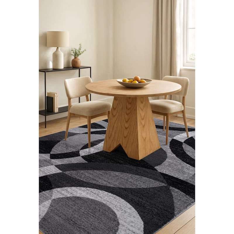 World Rug Gallery Geometric Circles Area Rug