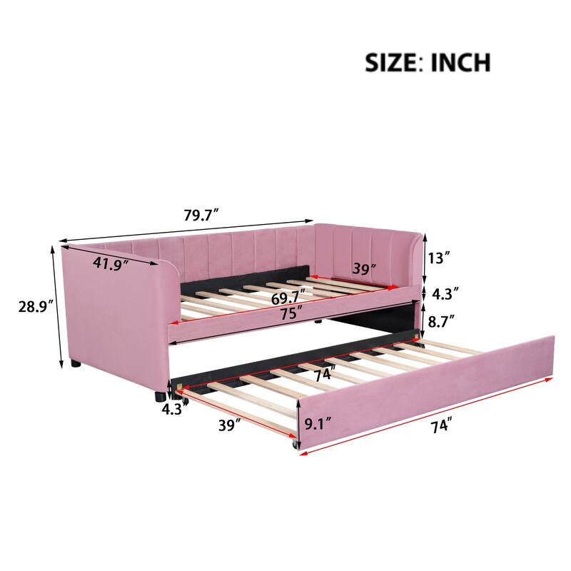 Upholstered Daybed with tundle