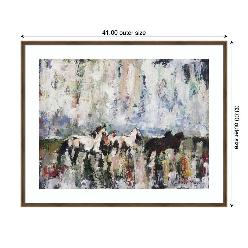 Running Wild by Matthys Moss Wood Framed Wall Art Print - 41 x 33 in