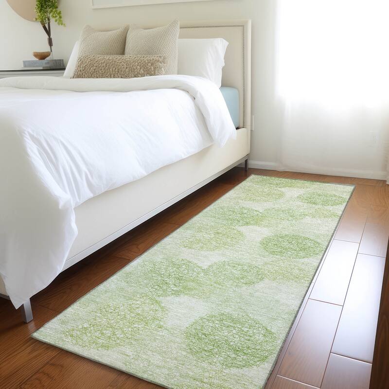 Premium Washable Super Soft Modern Sphere Mayfield Rug - Aloe - 2'3" x 7'6"