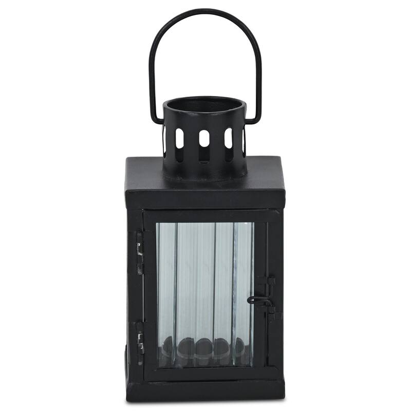 Marzanna 6.75" Fluted Glass & Metal Lantern - N/A