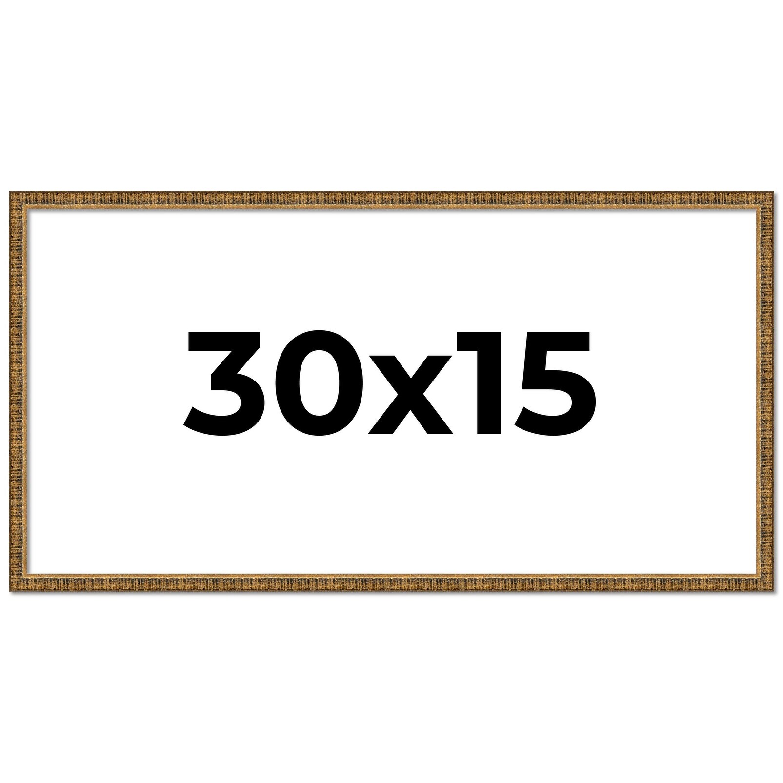 30x15 Frame Gold Kingsley Distressed Solid Wood Picture Frame Width