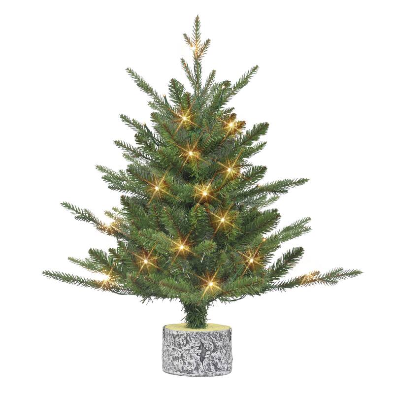 Puleo International 2 ft. Pre-Lit Battery-Operated Potted Tree