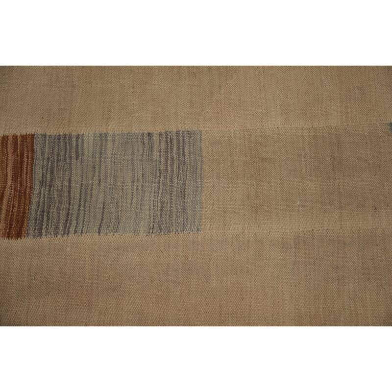 Hand Woven Oriental 100% Wool Carpet Southwestern Modern Brown Kilim Area Rug - 10' 1'' X 8' 3''