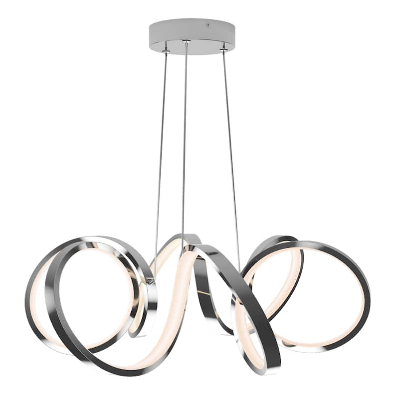 Artika Swirl Ribbon LED Pendant Ceiling Light, Chrome