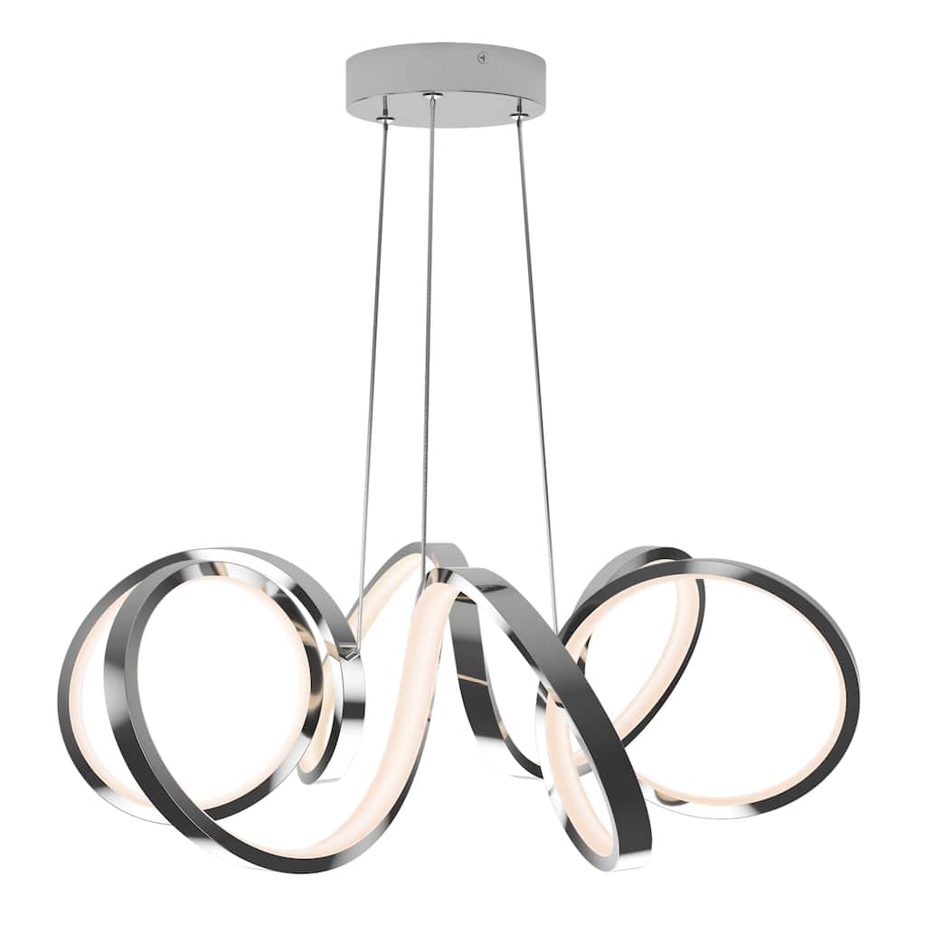 Artika Swirl Ribbon LED Pendant Ceiling Light, Chrome