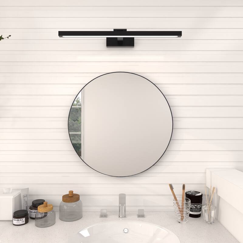 Black, White or Gold Wood Wall Mirror with Thin Frame